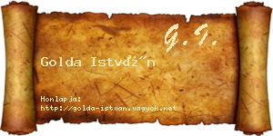 Golda István névjegykártya
